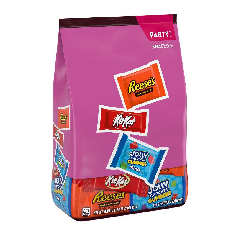 slide 2 of 7, Reese's, Jolly Rancher, Kit Kat Assorted Snack Size Candy Party Bag - 30.03oz, 30.03 oz