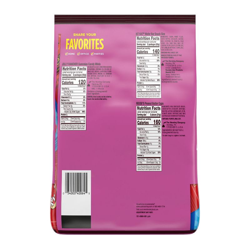 slide 4 of 7, Reese's, Jolly Rancher, Kit Kat Assorted Snack Size Candy Party Bag - 30.03oz, 30.03 oz