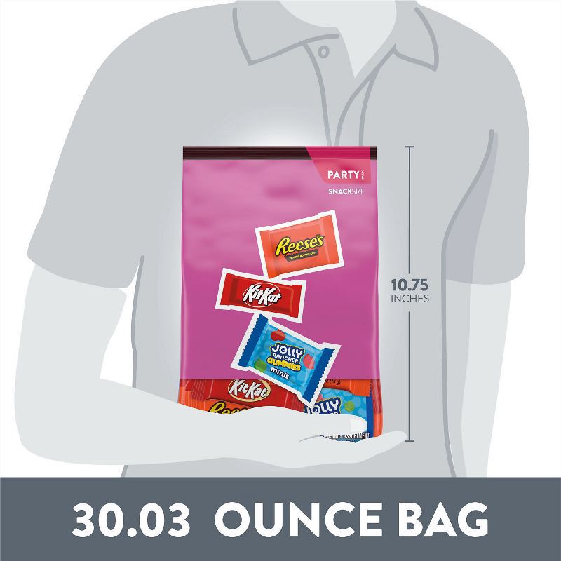 slide 7 of 7, Reese's, Jolly Rancher, Kit Kat Assorted Snack Size Candy Party Bag - 30.03oz, 30.03 oz