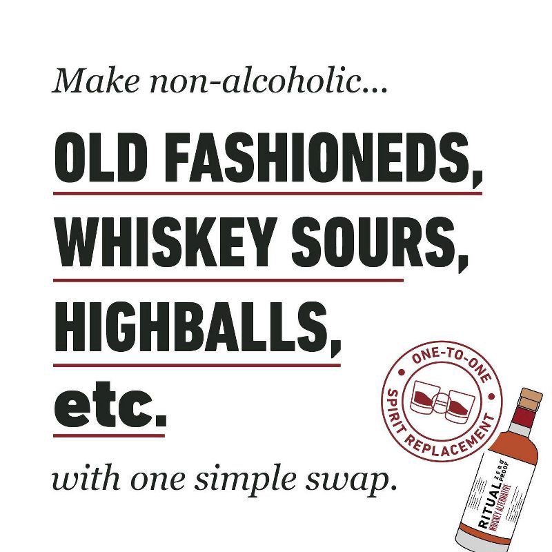 slide 3 of 8, Ritual Zero Proof Non-Alcoholic Whiskey Alternative - 750ml Bottle, 750 ml
