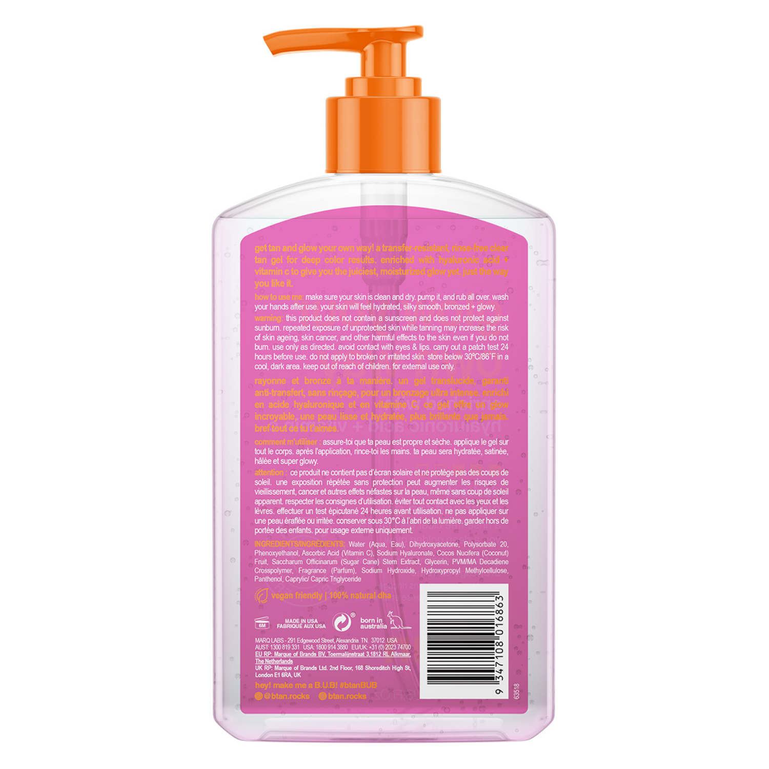 slide 2 of 5, b.tan Insanely Dark Clear Self Tan Gel 16 fl oz, 16 oz