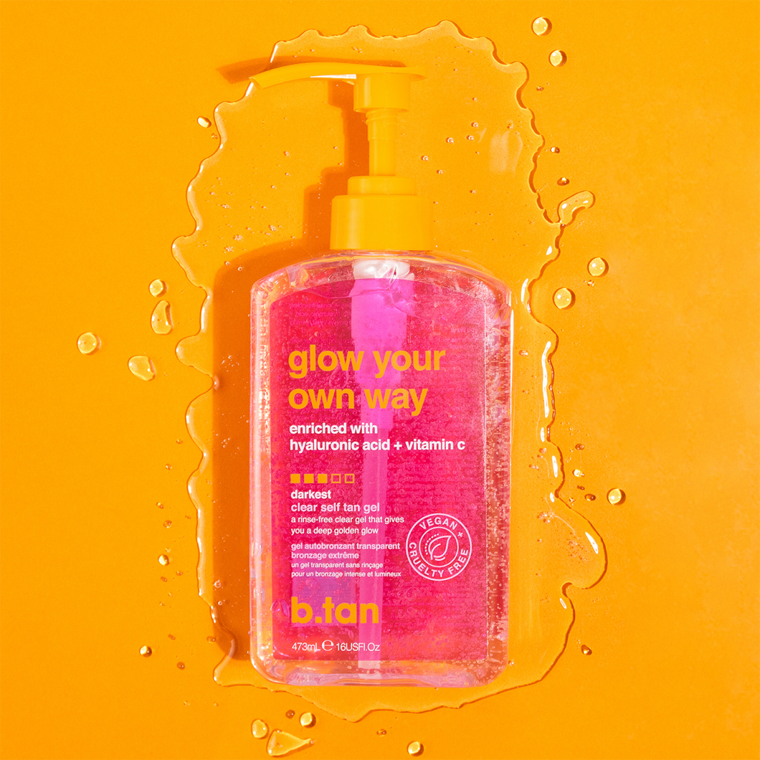 slide 5 of 5, b.tan Insanely Dark Clear Self Tan Gel 16 fl oz, 16 oz