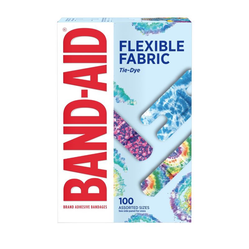 slide 2 of 7, Band-Aid Brand Adhesive Flexible Fabric Tie Dye Bandages - 100ct, 100 ct