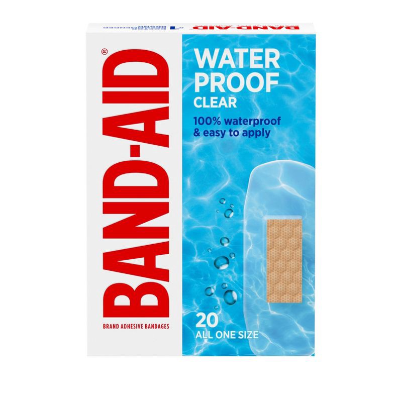 slide 2 of 8, Band-Aid Brand Adhesive Waterproof Bandages - All One Size - 20ct, 20 ct