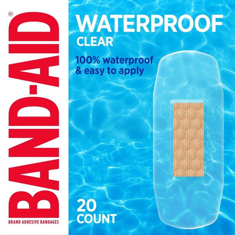 slide 1 of 8, Band-Aid Brand Adhesive Waterproof Bandages - All One Size - 20ct, 20 ct