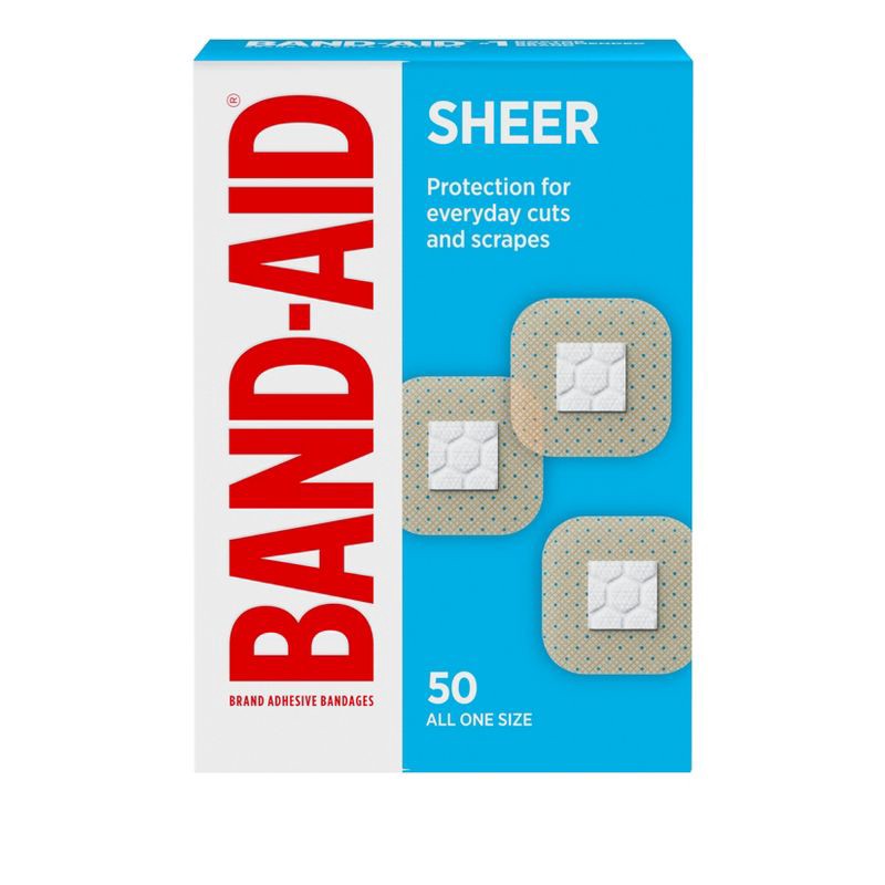 slide 2 of 7, Band-Aid Brand Adhesive Sheer Sports Bandages - All One Size - 50ct, 50 ct