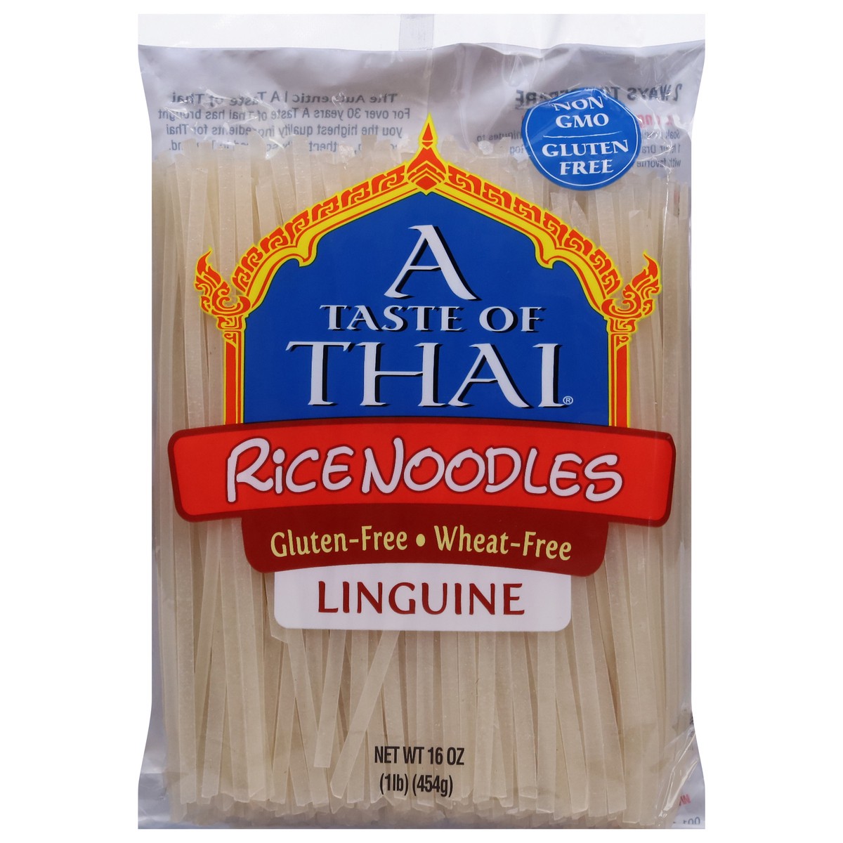 slide 1 of 9, A Taste of Thai Linguine Rice Noodles 16 oz, 16 oz