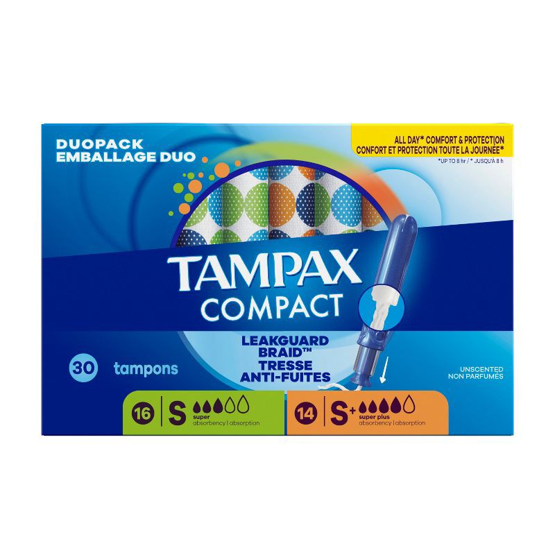 slide 16 of 16, Tampax Compact Multipack Tampons - Super/Super Plus - 30ct, 30 ct