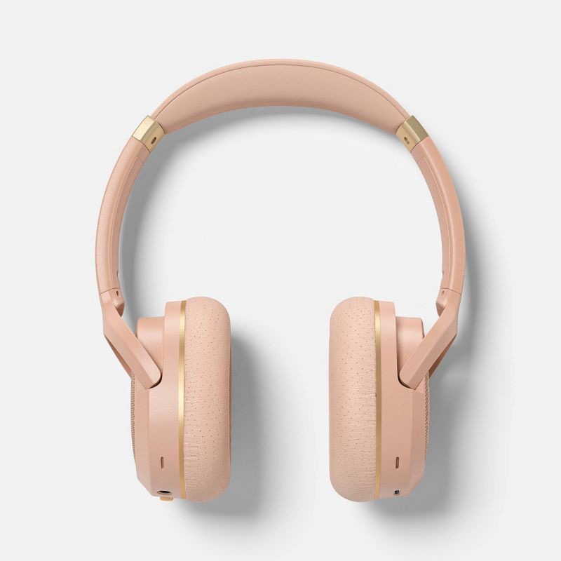slide 1 of 5, Active Noise Cancelling Bluetooth Wireless Over-Ear Headphones - heyday™ Peach: Adjustable Headband, Built-In Microphone, 40H Battery, USB-C, 1 ct