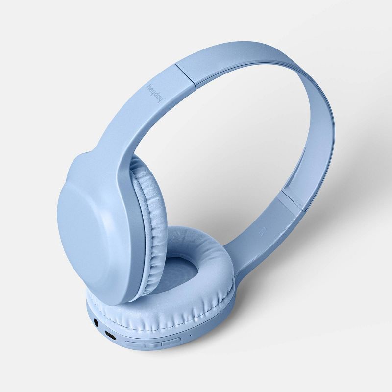 slide 3 of 4, Wireless Bluetooth Headphone with USB-C Aux Cable - heyday™ Peri Blue: On-Ear, Built-In Microphone, 1 ct