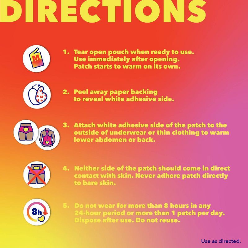 slide 4 of 7, Midol Heat Vibes Menstrual Pain Relief Heat Patches for Menstrual Symptom - 6ct, 6 ct