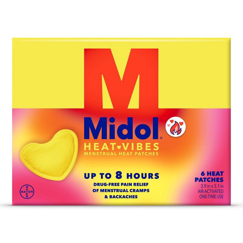 slide 1 of 7, Midol Heat Vibes Menstrual Pain Relief Heat Patches for Menstrual Symptom - 6ct, 6 ct