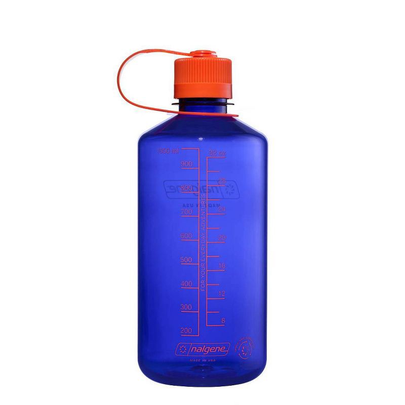 slide 2 of 3, Nalgene 32 fl oz Plastic Narrow Mouth Water Bottle - Periwinkle Blue: Portable Drinkware, Recycled Content, 32 fl oz