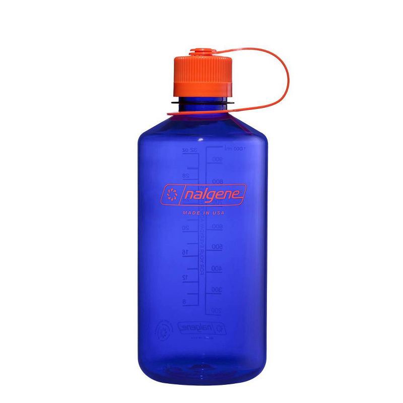 slide 1 of 3, Nalgene 32 fl oz Plastic Narrow Mouth Water Bottle - Periwinkle Blue: Portable Drinkware, Recycled Content, 32 fl oz
