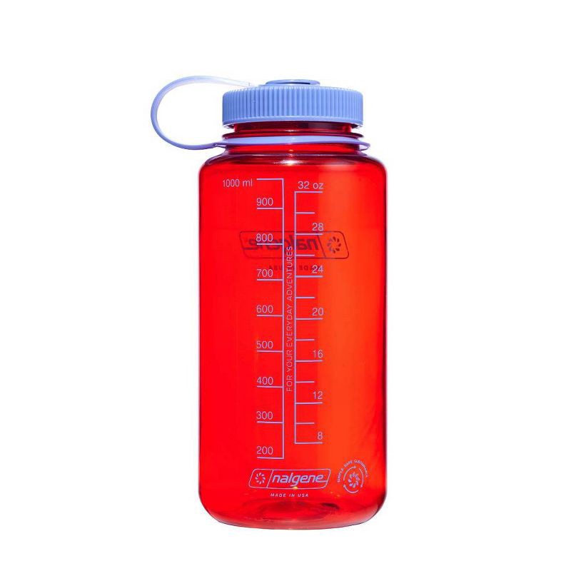slide 2 of 3, Nalgene 32 fl oz Plastic Wide Mouth Water Bottle - Marmalade: Portable Drinkware, Recycled Content, 32 fl oz