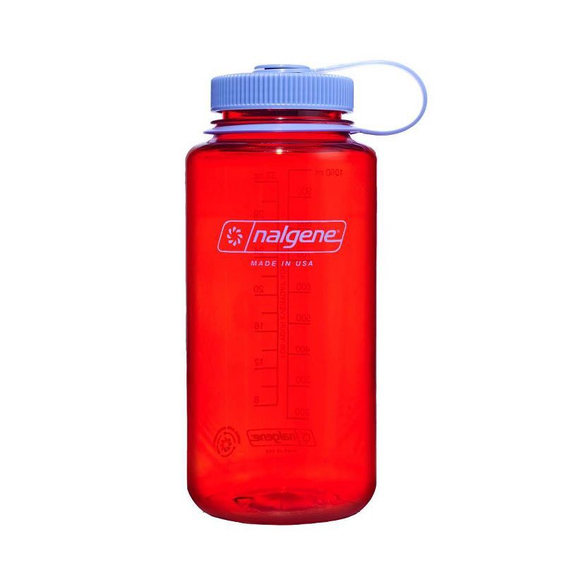 slide 1 of 3, Nalgene 32 fl oz Plastic Wide Mouth Water Bottle - Marmalade: Portable Drinkware, Recycled Content, 32 fl oz