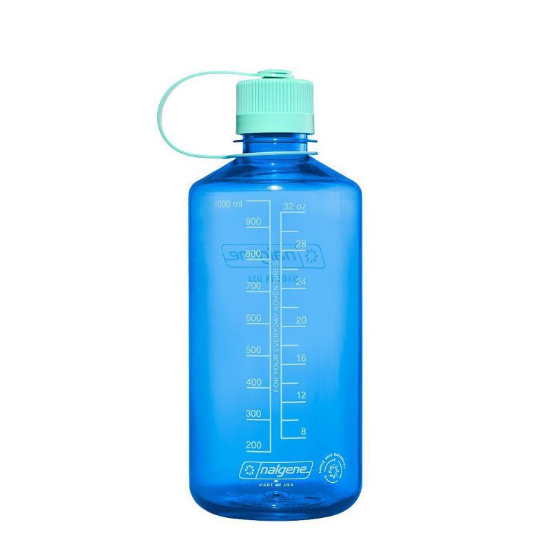 slide 2 of 3, Nalgene 32 fl oz Plastic Narrow Mouth Water Bottle - Cornflower: Portable Drinkware, Recycled Material, 32 fl oz