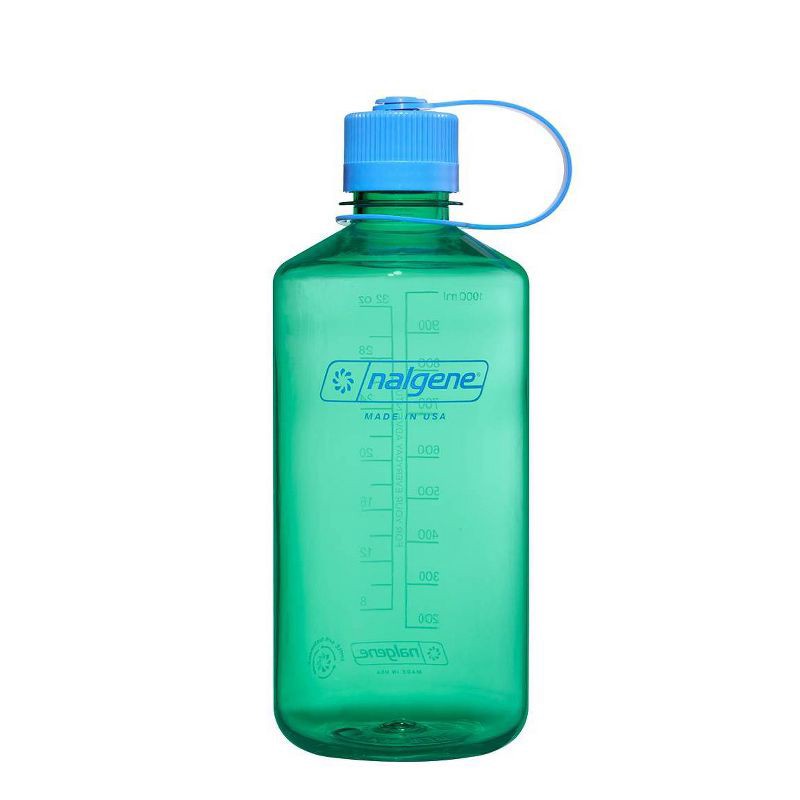 slide 1 of 3, Nalgene 32 fl oz Plastic Narrow Mouth Water Bottle - Pastel Green: Portable Drinkware, Recycled Material, 32 fl oz