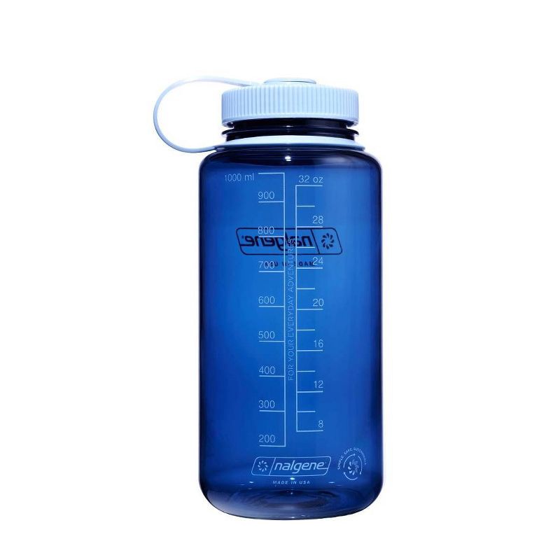 slide 2 of 3, Nalgene 32 fl oz Plastic Wide Mouth Water Bottle - Indigo: Portable Drinkware, Recycled Content, 32 fl oz