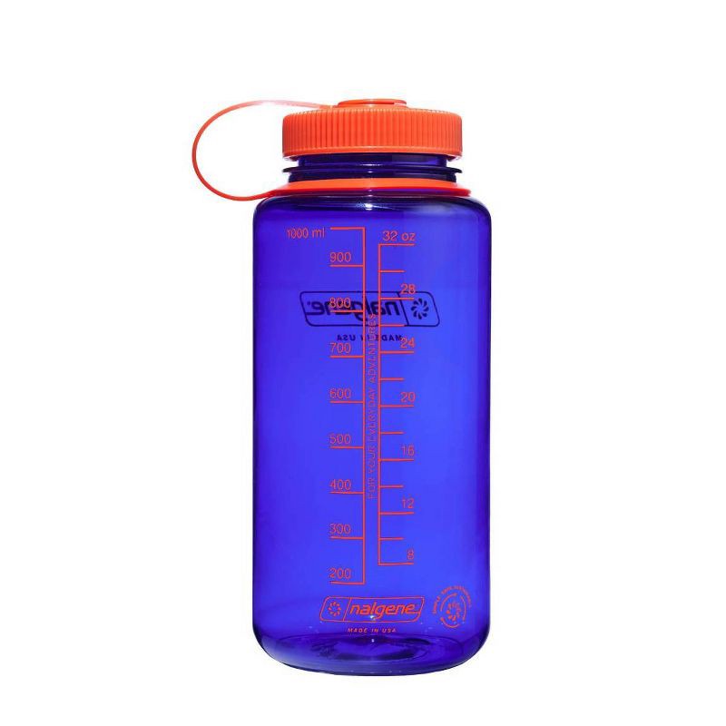 slide 2 of 3, Nalgene 32 fl oz Plastic Wide Mouth Water Bottle - Periwinkle Blue: Portable Drinkware, Recycled Content, 32 fl oz
