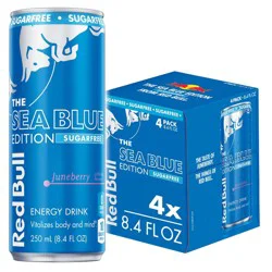 Red Bull Sugarfree Sea Blue Edition Energy Drink - 4pk/8.4 fl oz Cans