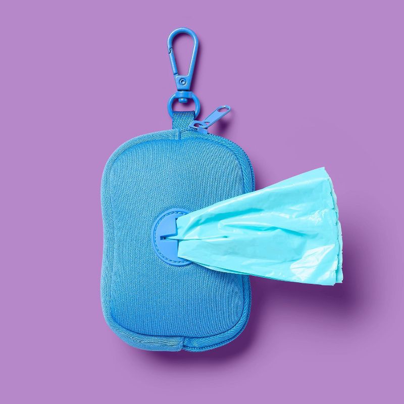 slide 2 of 3, Fabric Dog Waste Bag Holder with Carabiner - 15ct - up&up™, 15 ct