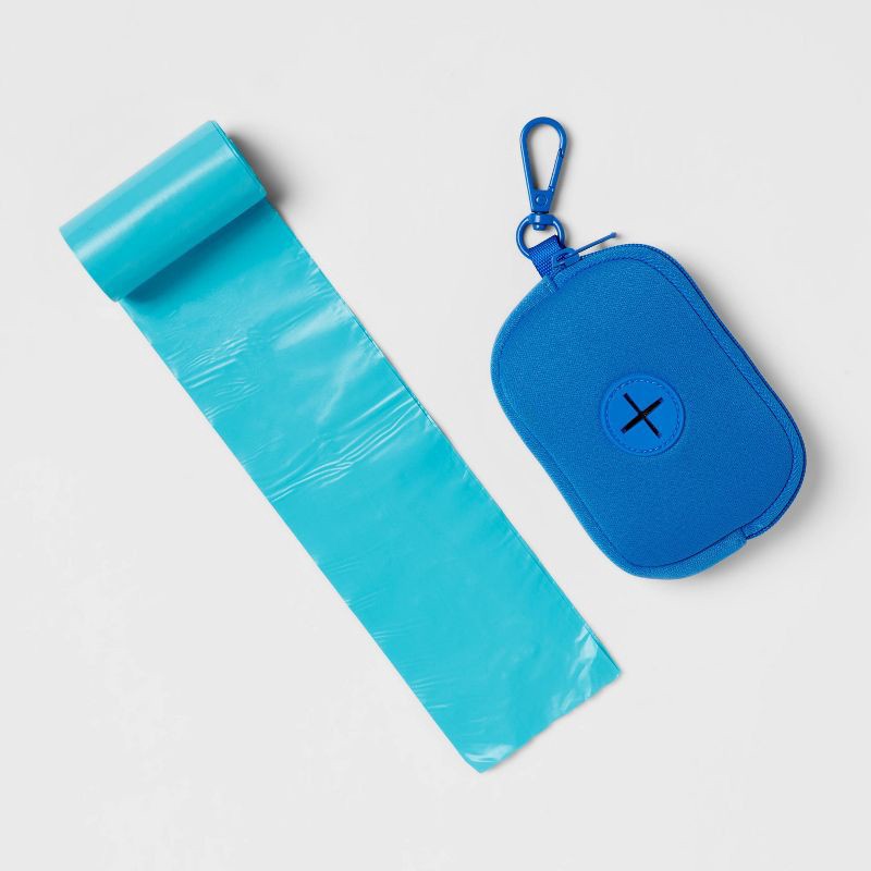 slide 3 of 3, Fabric Dog Waste Bag Holder with Carabiner - 15ct - up&up™, 15 ct