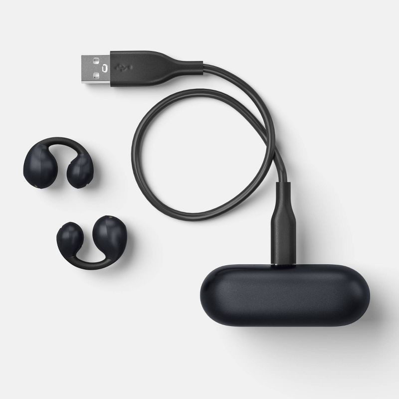 slide 4 of 5, Open-Ear Jewelry Earbuds - heyday™ Black: USB-C, Built-In Microphone, Sweat-Resistant, 1 ct