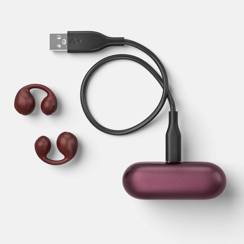 slide 4 of 4, Open-Ear True Wireless USB-C Earbuds with Microphone - heyday™ Dark Cherry: True Wireless USB-C Earbuds, Sweat-Resistant, 1 ct