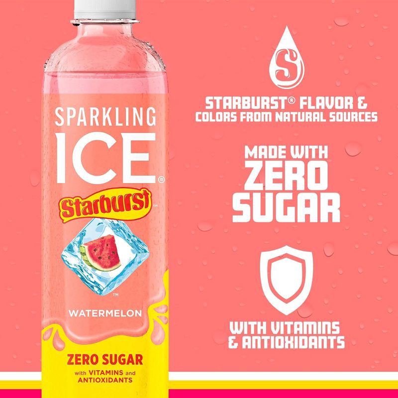 slide 3 of 6, Sparkling ICE Starburst Watermelon Sparkling Water - 17 fl oz, 17 fl oz