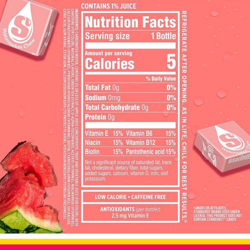 slide 5 of 6, Sparkling ICE Starburst Watermelon Sparkling Water - 17 fl oz, 17 fl oz