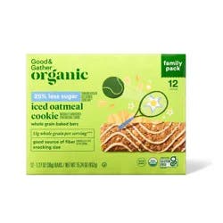 Organic 25% Less Sugar Iced Oatmeal Cookie Whole Grain Baked Bars - 15.24oz - Good & Gather™