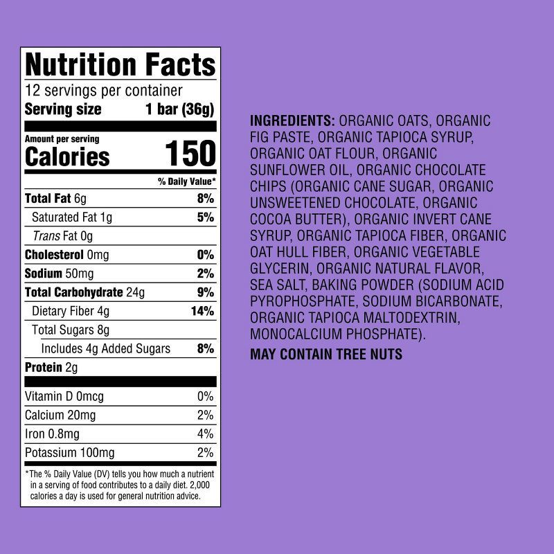 slide 5 of 5, Organic 25% Less Sugar Chocolate Chip Whole Grain Baked Bars - 15.24oz - Good & Gather™, 15.24 oz