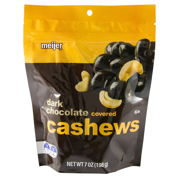 slide 1 of 1, Meijer Dark Chocolate Cashews, 7 oz