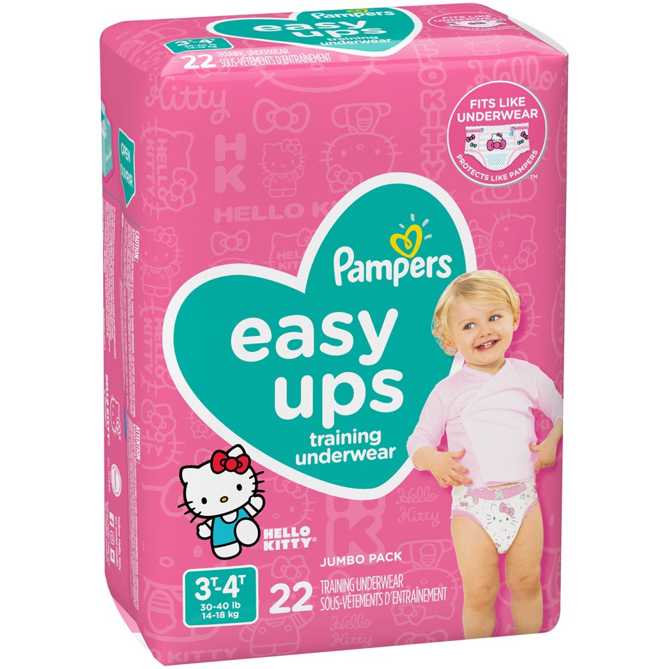 slide 2 of 3, Pampers Easy Ups Training Underwear, Girls' Size 5, 3T-4T, 22 ct