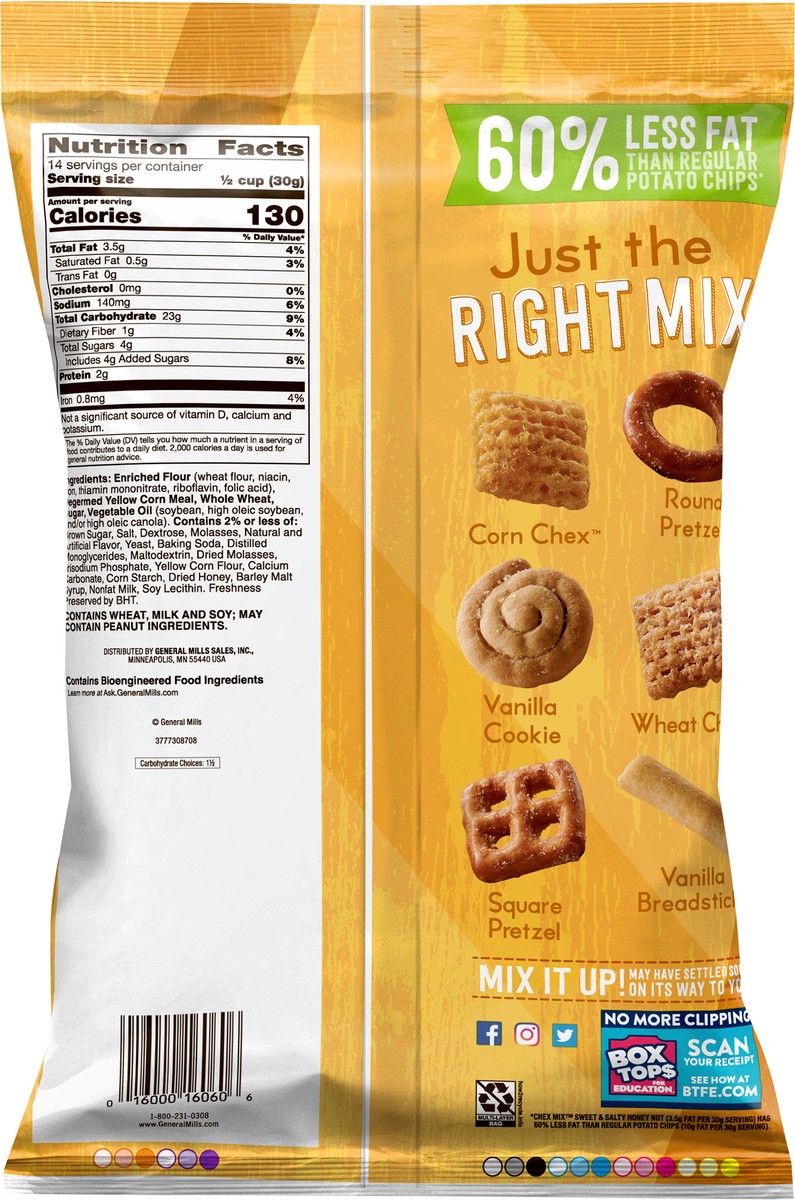slide 11 of 13, Chex Mix Snack Mix, Sweet and Salty Honey Nut, 15 oz, 15 oz