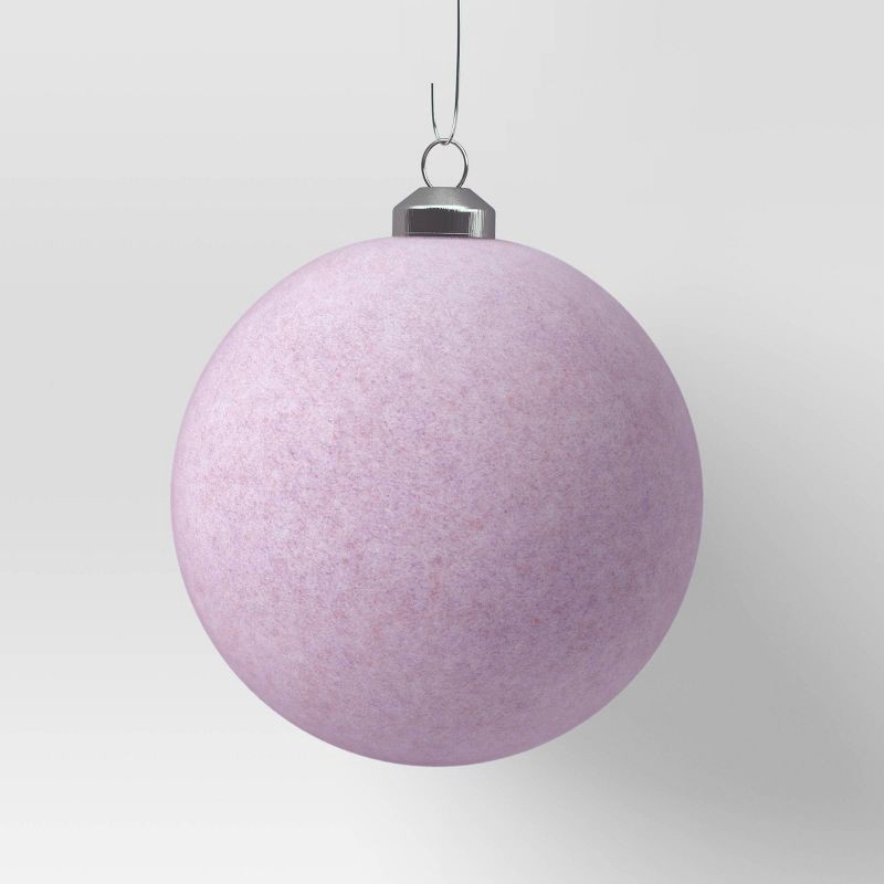 slide 4 of 4, 9ct 80mm Christmas Flocked Ball Ornament Set Lavendar - Wondershop™, 9 ct