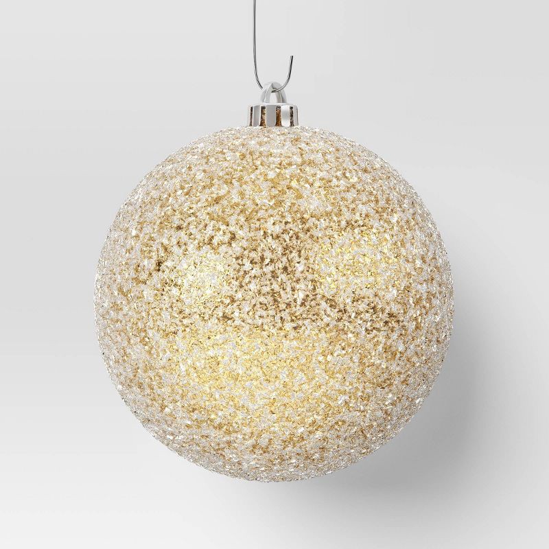 slide 4 of 4, 9ct 100mm Christmas Ornament Set Iced Green/Champagne/Red - Wondershop™, 9 ct