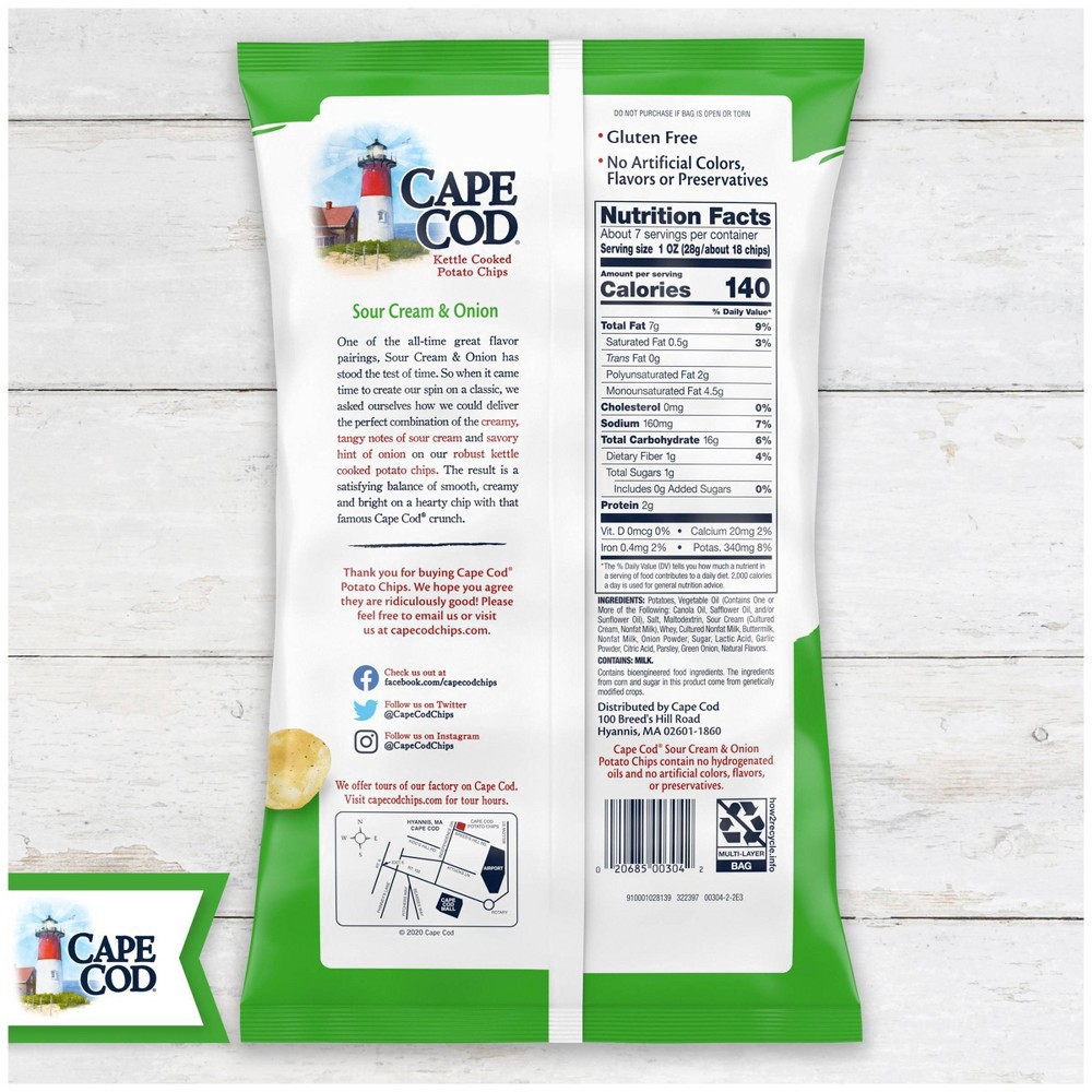 Cape Cod Chips Sour Cream Onion 7.5 oz Shipt
