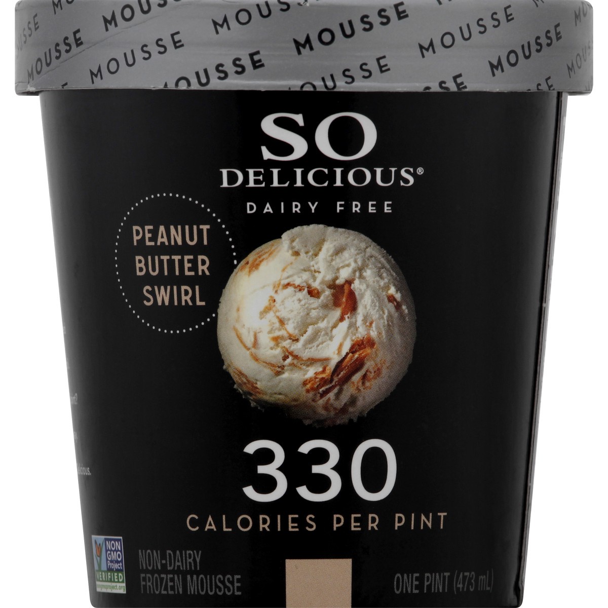 slide 7 of 8, So Delicious Dairy Free Coconut Milk Frozen Mousse, Peanut Butter, Vegan, Non-GMO Project Verified, 1 Pint, 16 fl oz