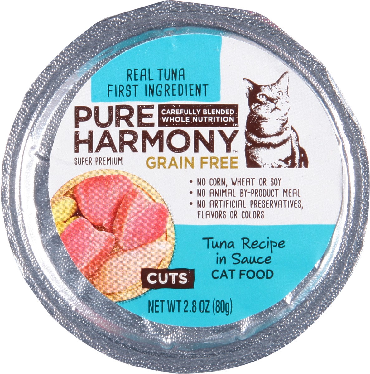 slide 2 of 16, Pure Harmony Super Premium Cuts Grain Free Tuna Recipe in Sauce Cat Food 2.8 oz, 2.79 oz
