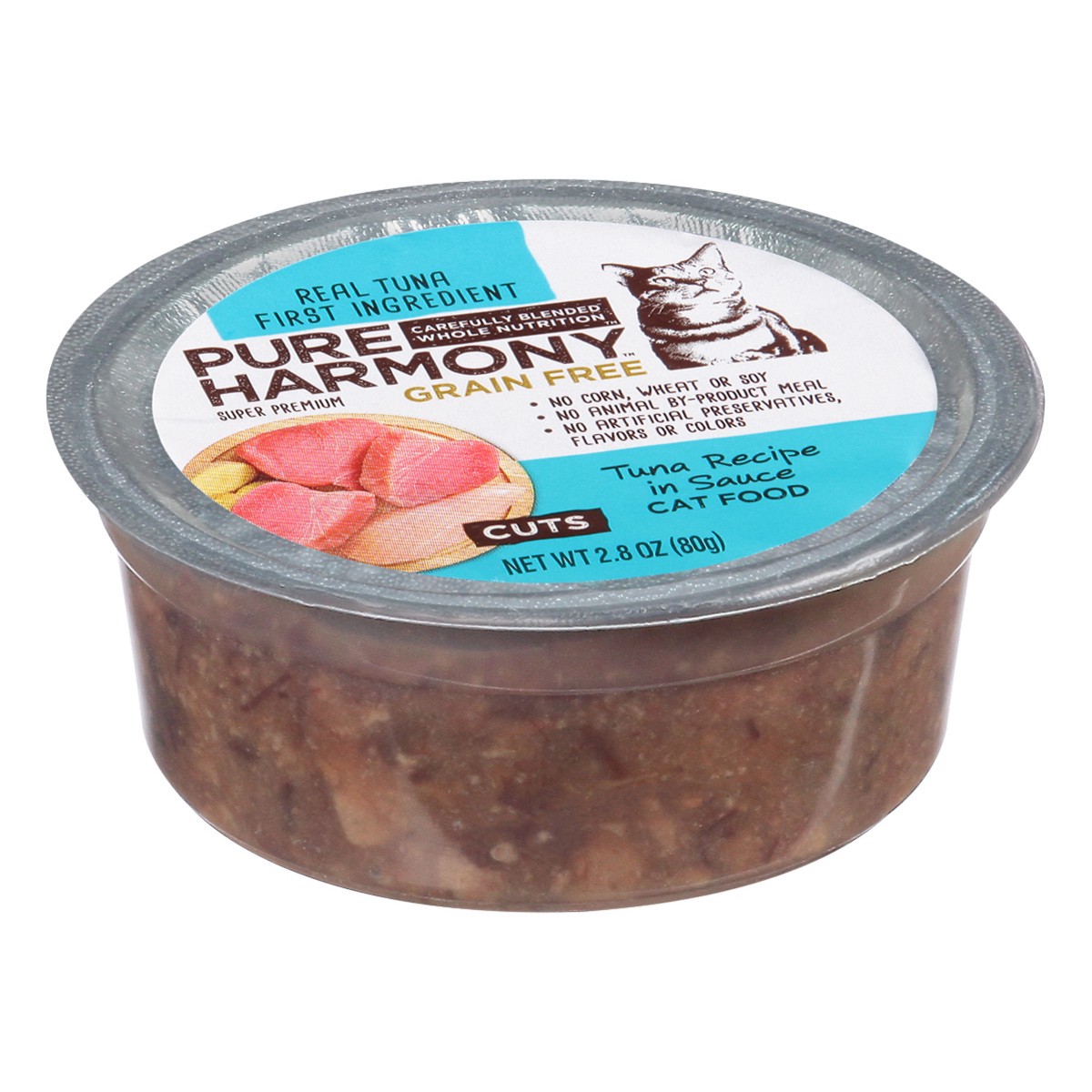 slide 16 of 16, Pure Harmony Super Premium Cuts Grain Free Tuna Recipe in Sauce Cat Food 2.8 oz, 2.79 oz