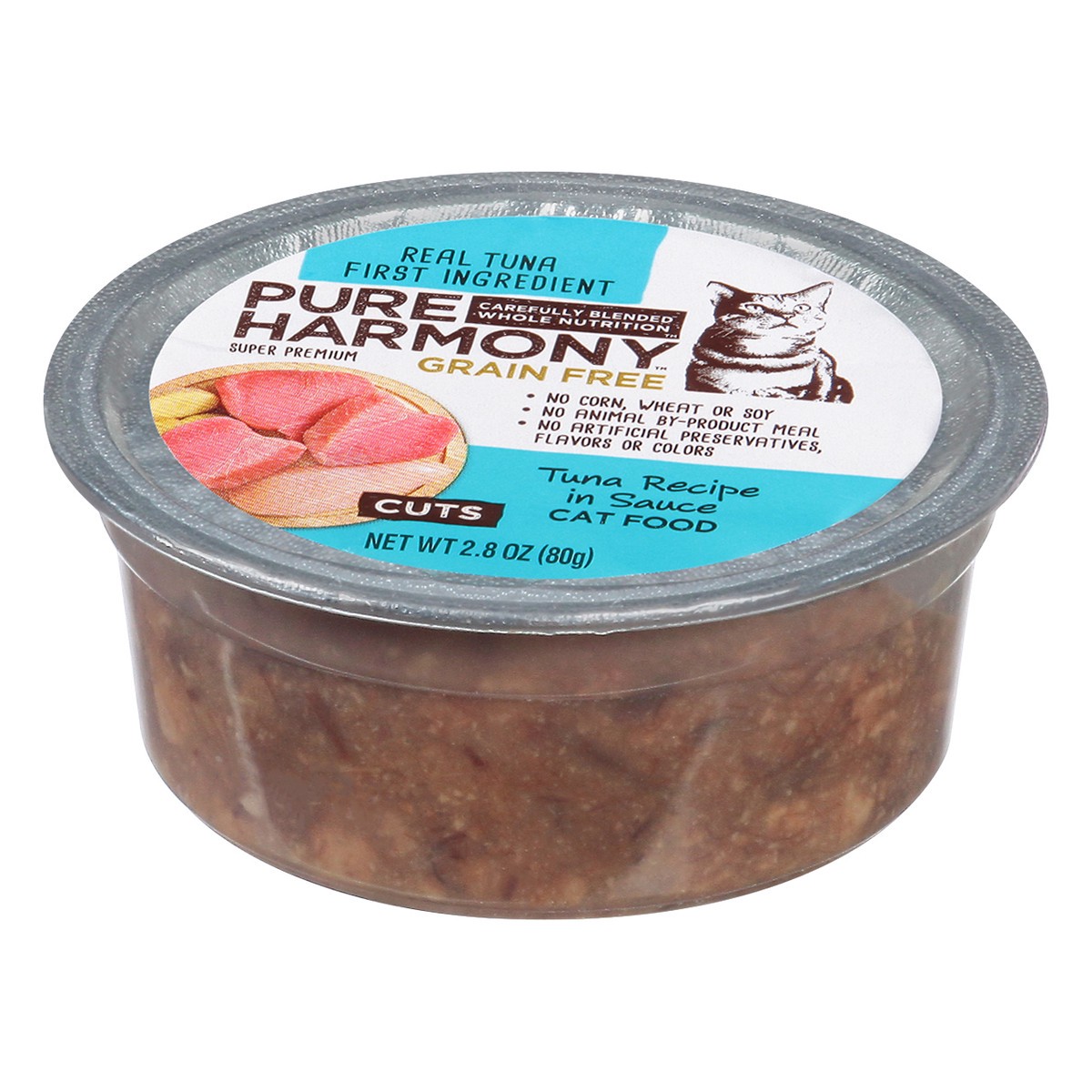 slide 8 of 16, Pure Harmony Super Premium Cuts Grain Free Tuna Recipe in Sauce Cat Food 2.8 oz, 2.79 oz