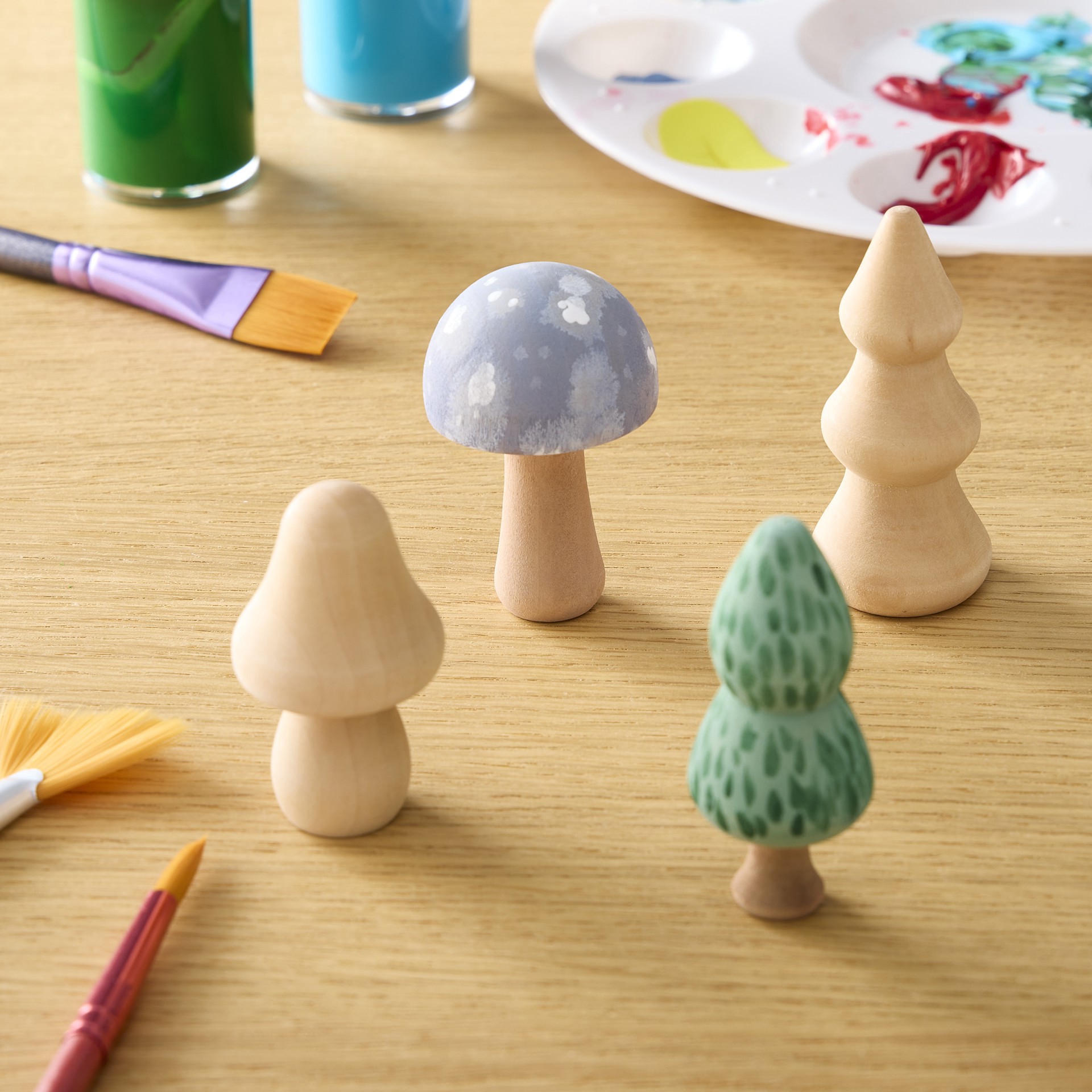 slide 3 of 3, Mushroom & Tree Peg Figures By Creatology, 1.1 in