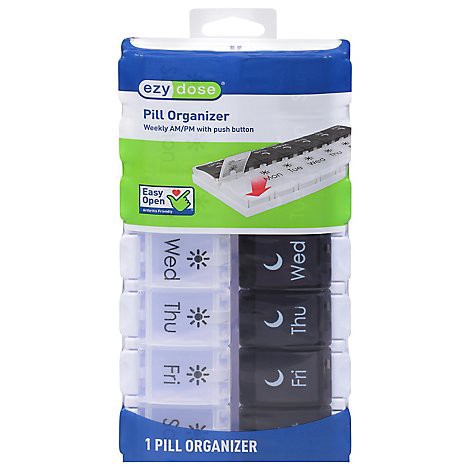 slide 1 of 1, Apothecary Ezy Dose Pill Planner Am/pm B/w - Each, 1 ct