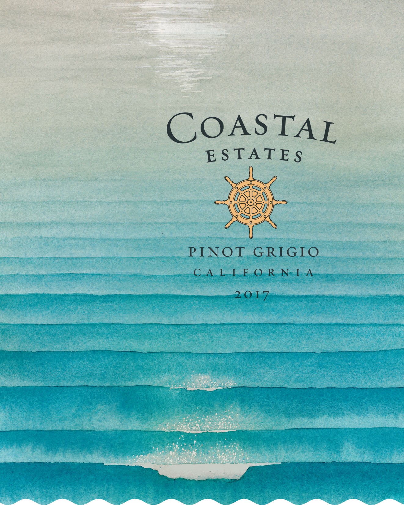 slide 4 of 4, Coastal Estates Pinot Grigio, White Wine, California 2018, 1 ct, 750ml Bottle, 750 ml