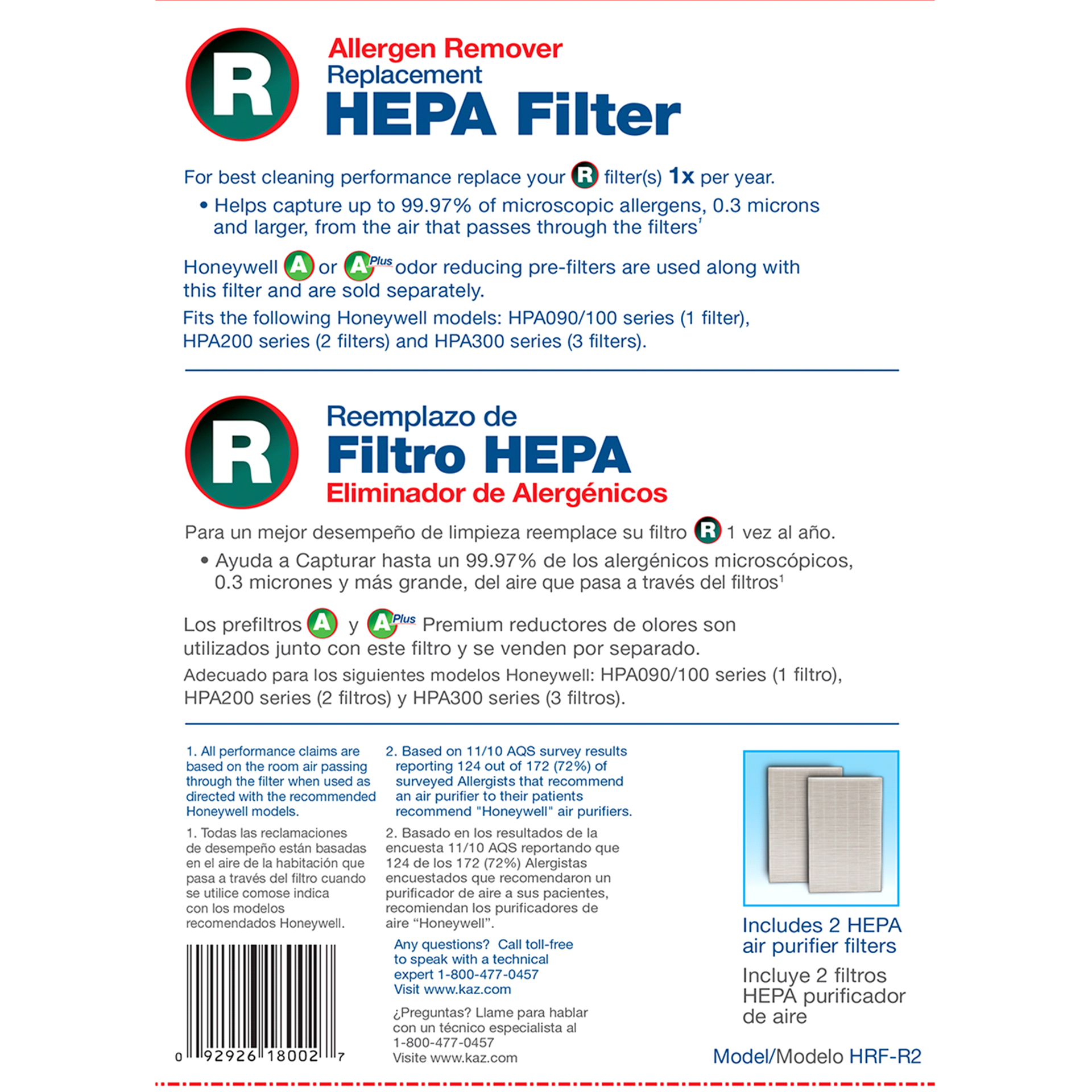 slide 9 of 13, Honeywell Filter R True HEPA Replacement Filter, 2 ct