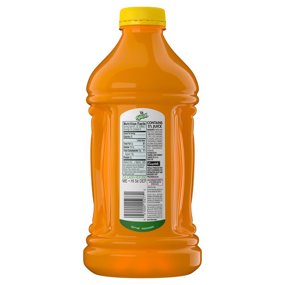 slide 7 of 7, V8 Splash Mango Peach, 64 oz