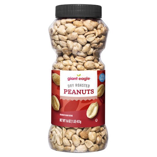 slide 1 of 1, Giant Eagle Dry Roasted Peanuts With Sea Salt - 16 oz, 16 oz