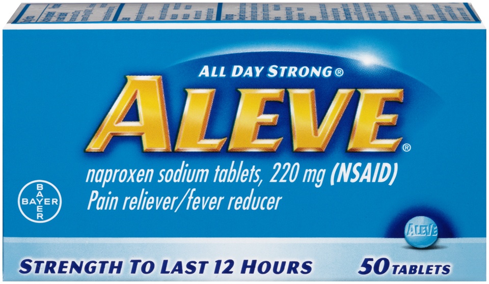 slide 1 of 2, Aleve All Day Strong Pain Reliever Fever Reducer Tablets, 50 ct